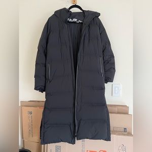 The Super Puff₂O™ Long Long Rainstop™ waterproof goose down puffer jacket